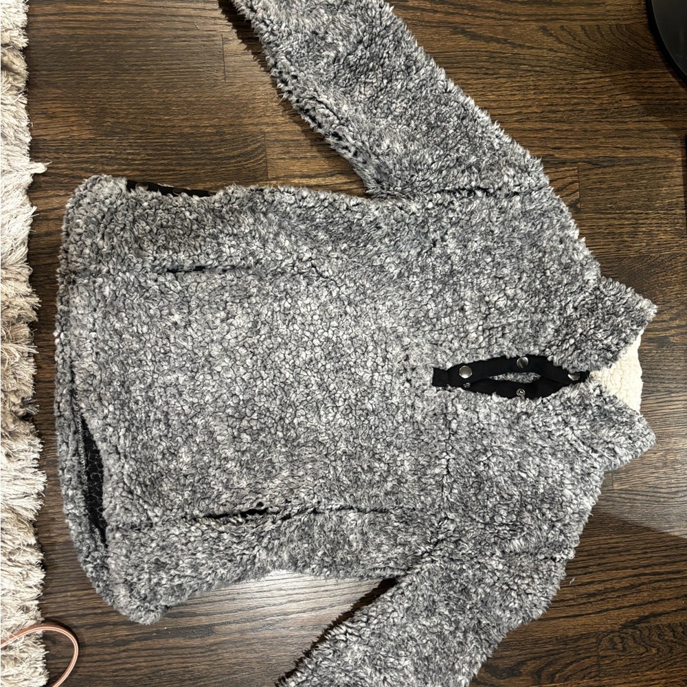 Gray Jacket with Plush Texture